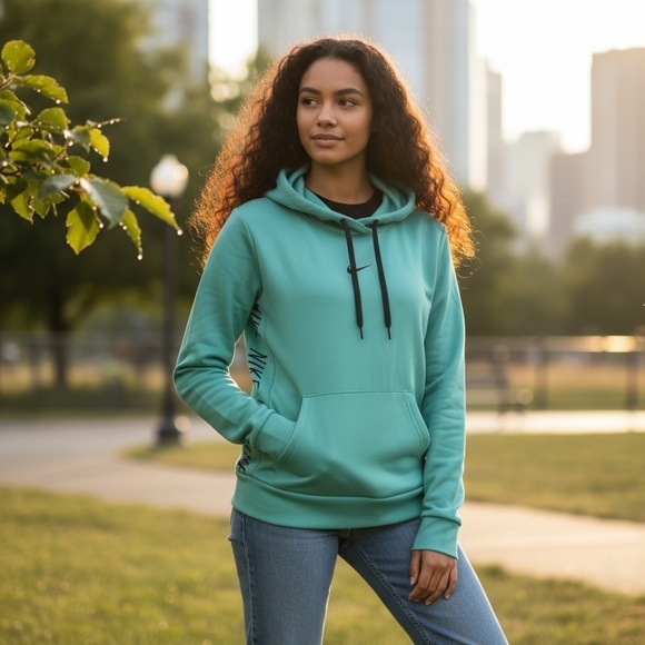 Nike Tops - SOLD SOLD Nike Dri-Fit Women’s Hoodie Tale and black accents Pullover